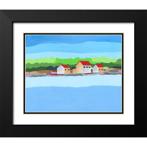 Red Roof Landscape II Black Modern Wood Framed Art Print with Double Matting by Moore, Regina