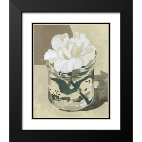 Neutral Bloom II Black Modern Wood Framed Art Print with Double Matting by Caroline, Emma