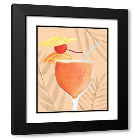 Tropical Cocktail I Black Modern Wood Framed Art Print with Double Matting by Warren, Annie