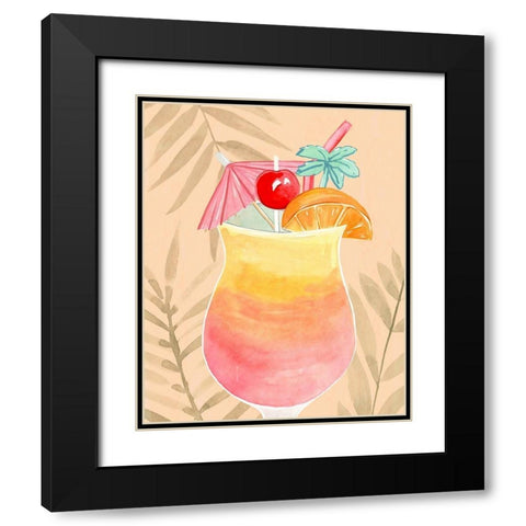 Tropical Cocktail IV Black Modern Wood Framed Art Print with Double Matting by Warren, Annie
