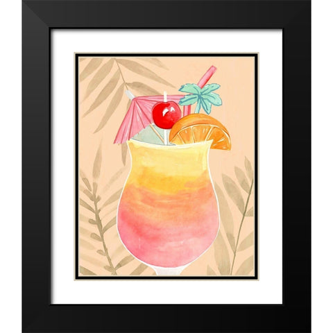 Tropical Cocktail IV Black Modern Wood Framed Art Print with Double Matting by Warren, Annie