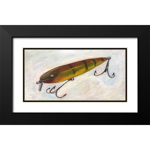 Retro Fishing Lure II Black Modern Wood Framed Art Print with Double Matting by Moore, Regina