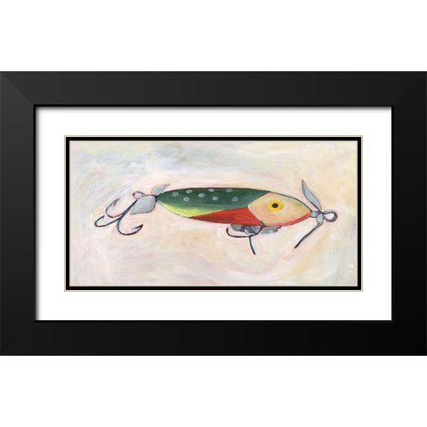 Retro Fishing Lure III Black Modern Wood Framed Art Print with Double Matting by Moore, Regina