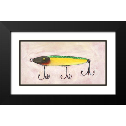 Retro Fishing Lure IV Black Modern Wood Framed Art Print with Double Matting by Moore, Regina