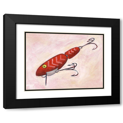 Retro Fishing Lure VI Black Modern Wood Framed Art Print with Double Matting by Moore, Regina
