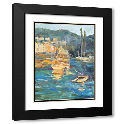 Harbor Side I Black Modern Wood Framed Art Print with Double Matting by Stevens, Allayn