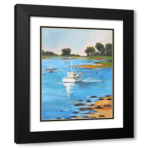 Harbor Side II Black Modern Wood Framed Art Print with Double Matting by Stevens, Allayn