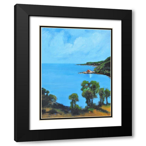 Harbor Side III Black Modern Wood Framed Art Print with Double Matting by Stevens, Allayn