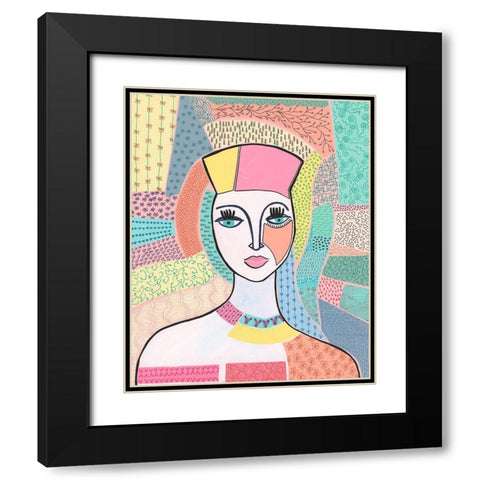 Pattern Lady I Black Modern Wood Framed Art Print with Double Matting by Moore, Regina