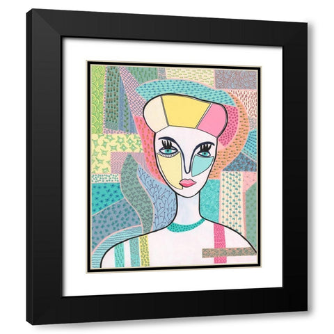 Pattern Lady II Black Modern Wood Framed Art Print with Double Matting by Moore, Regina