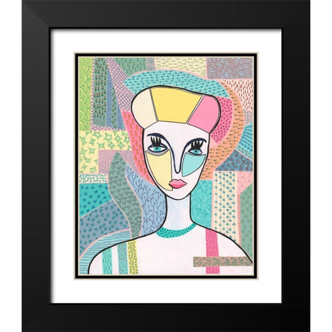 Pattern Lady II Black Modern Wood Framed Art Print with Double Matting by Moore, Regina