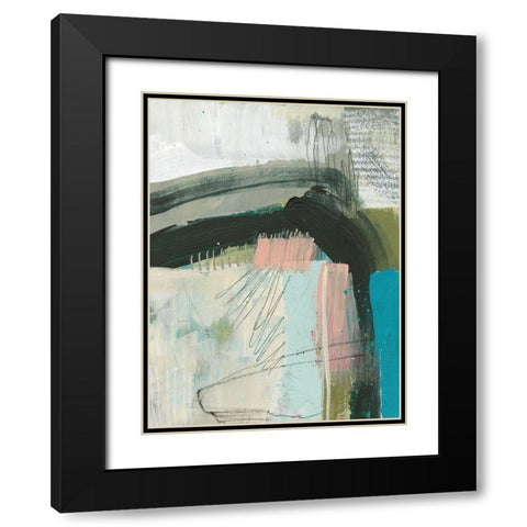 Layering Marks I Black Modern Wood Framed Art Print with Double Matting by Goldberger, Jennifer