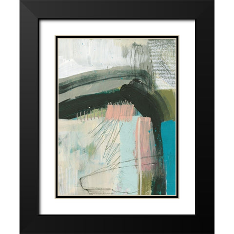 Layering Marks I Black Modern Wood Framed Art Print with Double Matting by Goldberger, Jennifer