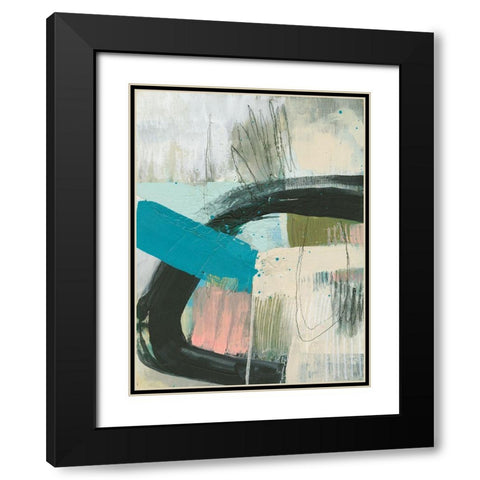 Layering Marks II Black Modern Wood Framed Art Print with Double Matting by Goldberger, Jennifer