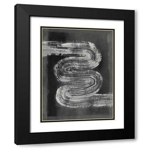 Grey Linear Path I Black Modern Wood Framed Art Print with Double Matting by Goldberger, Jennifer