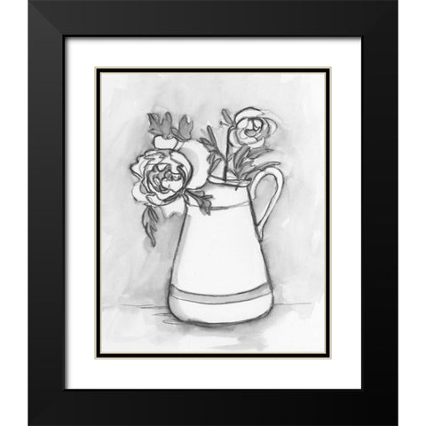 Backyard Bouquet I Black Modern Wood Framed Art Print with Double Matting by Caroline, Emma