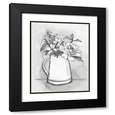 Backyard Bouquet II Black Modern Wood Framed Art Print with Double Matting by Caroline, Emma