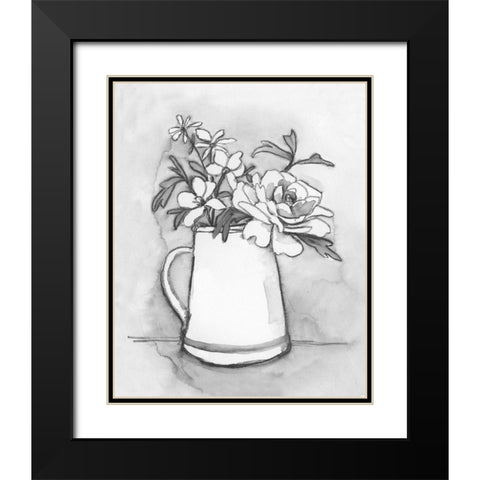 Backyard Bouquet II Black Modern Wood Framed Art Print with Double Matting by Caroline, Emma