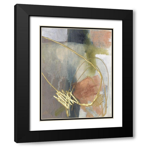 Burnished Loops II Black Modern Wood Framed Art Print with Double Matting by Goldberger, Jennifer