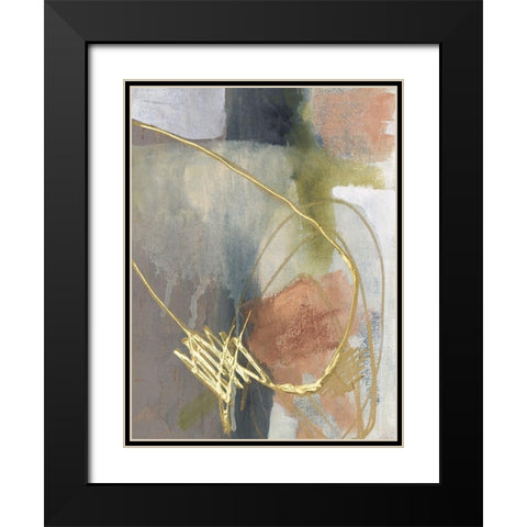 Burnished Loops II Black Modern Wood Framed Art Print with Double Matting by Goldberger, Jennifer