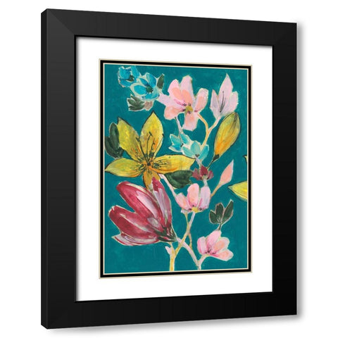 Tropic Bouquet I Black Modern Wood Framed Art Print with Double Matting by Goldberger, Jennifer