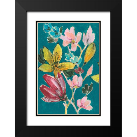 Tropic Bouquet I Black Modern Wood Framed Art Print with Double Matting by Goldberger, Jennifer