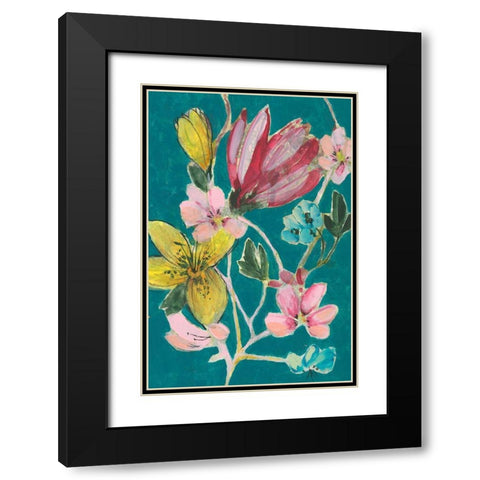 Tropic Bouquet II Black Modern Wood Framed Art Print with Double Matting by Goldberger, Jennifer