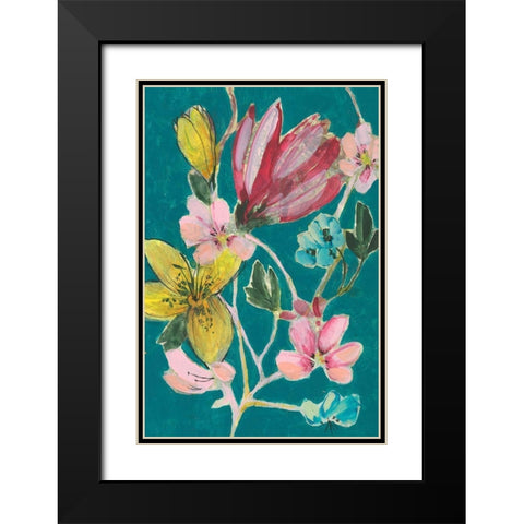 Tropic Bouquet II Black Modern Wood Framed Art Print with Double Matting by Goldberger, Jennifer