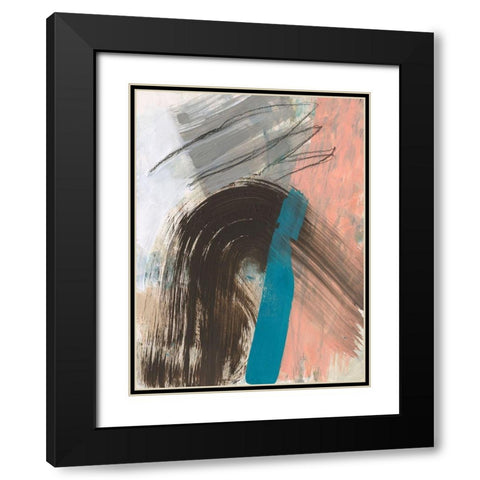 Swiped II Black Modern Wood Framed Art Print with Double Matting by Goldberger, Jennifer