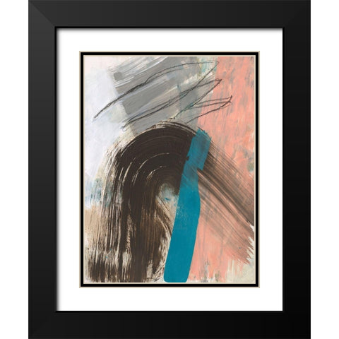 Swiped II Black Modern Wood Framed Art Print with Double Matting by Goldberger, Jennifer