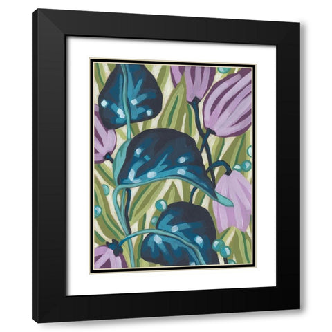 Tropical Jewels I Black Modern Wood Framed Art Print with Double Matting by Vess, June Erica
