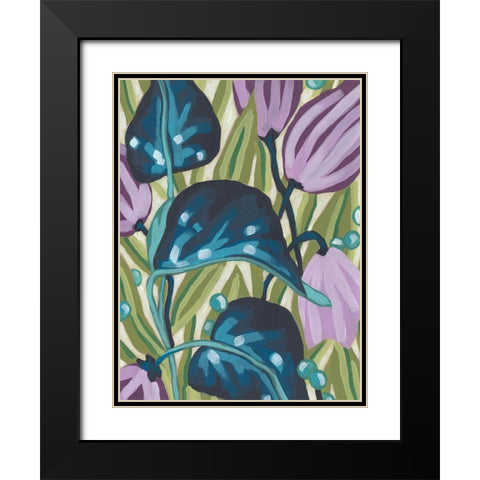 Tropical Jewels I Black Modern Wood Framed Art Print with Double Matting by Vess, June Erica