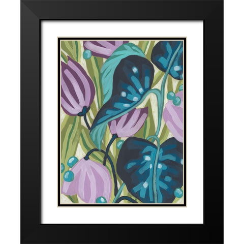 Tropical Jewels II Black Modern Wood Framed Art Print with Double Matting by Vess, June Erica