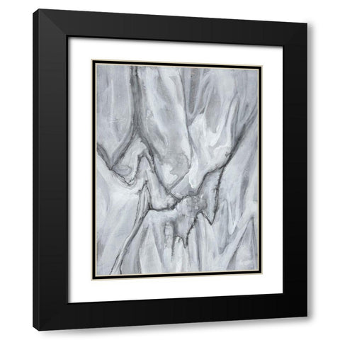 Marbled White I Black Modern Wood Framed Art Print with Double Matting by Goldberger, Jennifer