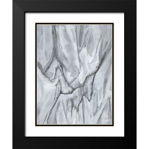 Marbled White I Black Modern Wood Framed Art Print with Double Matting by Goldberger, Jennifer