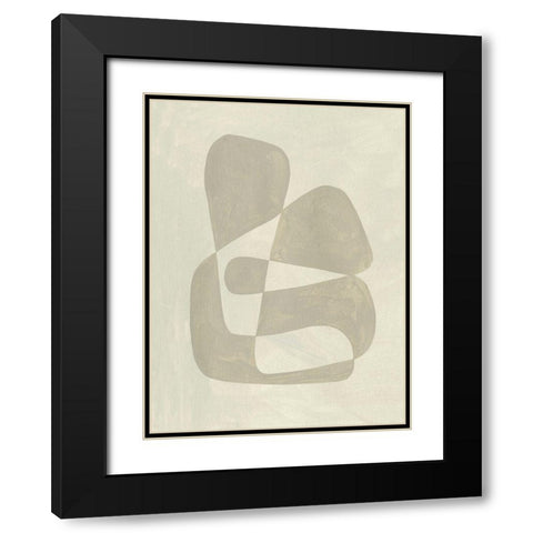 Soft Shape II Black Modern Wood Framed Art Print with Double Matting by Caroline, Emma