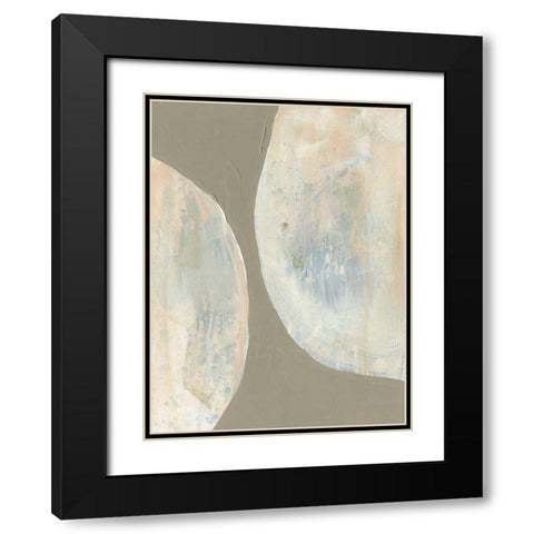 Split Orbs II Black Modern Wood Framed Art Print with Double Matting by Goldberger, Jennifer