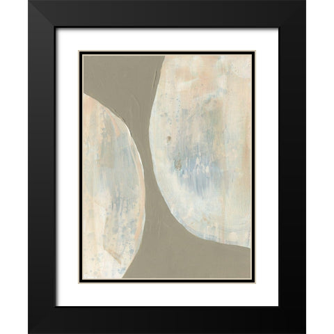 Split Orbs II Black Modern Wood Framed Art Print with Double Matting by Goldberger, Jennifer