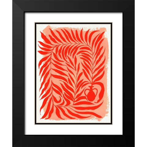 Red Vines II Black Modern Wood Framed Art Print with Double Matting by Parker, Jennifer Paxton