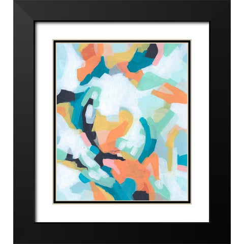 Sorbet Swirl II Black Modern Wood Framed Art Print with Double Matting by Vess, June Erica