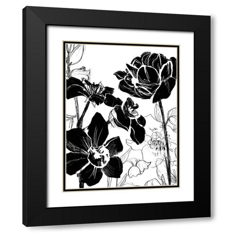 Monotype Garden I Black Modern Wood Framed Art Print with Double Matting by Vess, June Erica