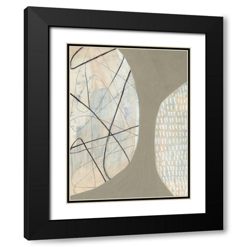 Orb Patterns II Black Modern Wood Framed Art Print with Double Matting by Goldberger, Jennifer