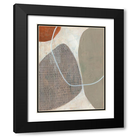 Marked Stones I Black Modern Wood Framed Art Print with Double Matting by Goldberger, Jennifer