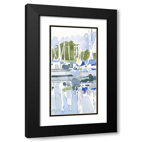 Sailboat Reflections I Black Modern Wood Framed Art Print with Double Matting by Caroline, Emma