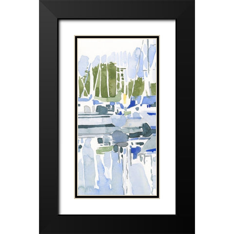 Sailboat Reflections I Black Modern Wood Framed Art Print with Double Matting by Caroline, Emma