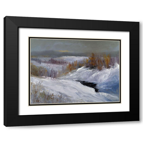 Fresh Snow Black Modern Wood Framed Art Print with Double Matting by Finch, Sheila