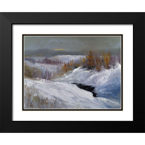 Fresh Snow Black Modern Wood Framed Art Print with Double Matting by Finch, Sheila