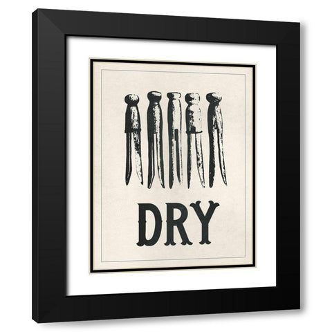 Vintage Laundry II Black Modern Wood Framed Art Print with Double Matting by Warren, Annie