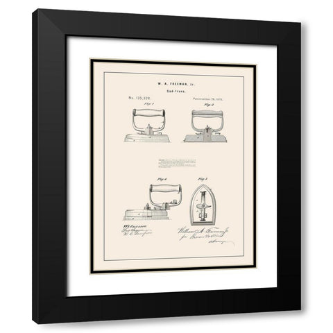 Laundry Patent I Black Modern Wood Framed Art Print with Double Matting by Barnes, Victoria