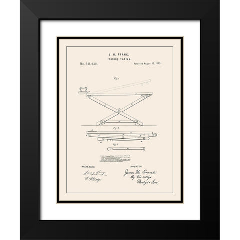 Laundry Patent IV Black Modern Wood Framed Art Print with Double Matting by Barnes, Victoria
